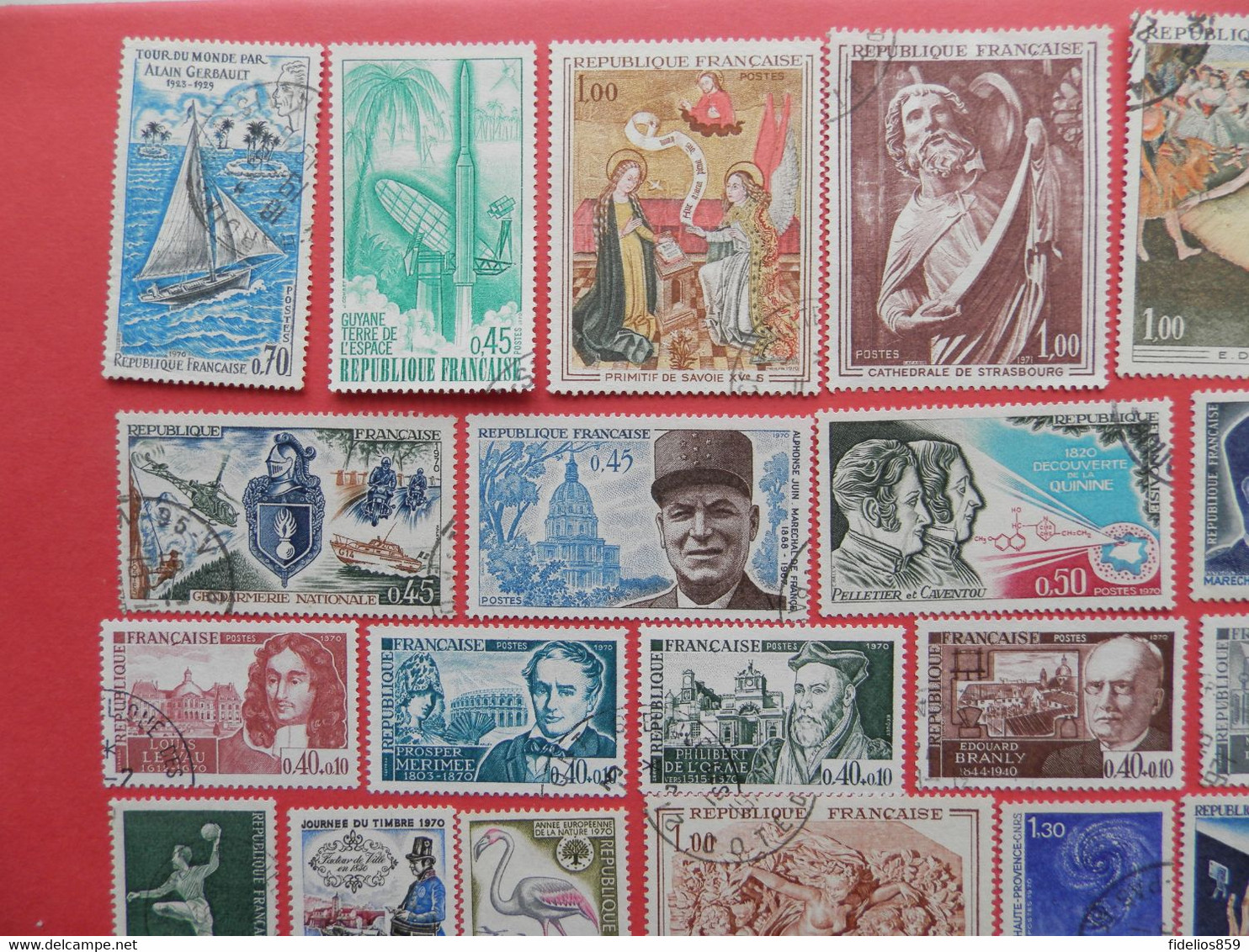 FRANCE OBLITERES LUXE : ANNEE COMPLETE 1970 SOIT 42 TIMBRES POSTE DIFFERENTS + PA 44 - 1970-1979