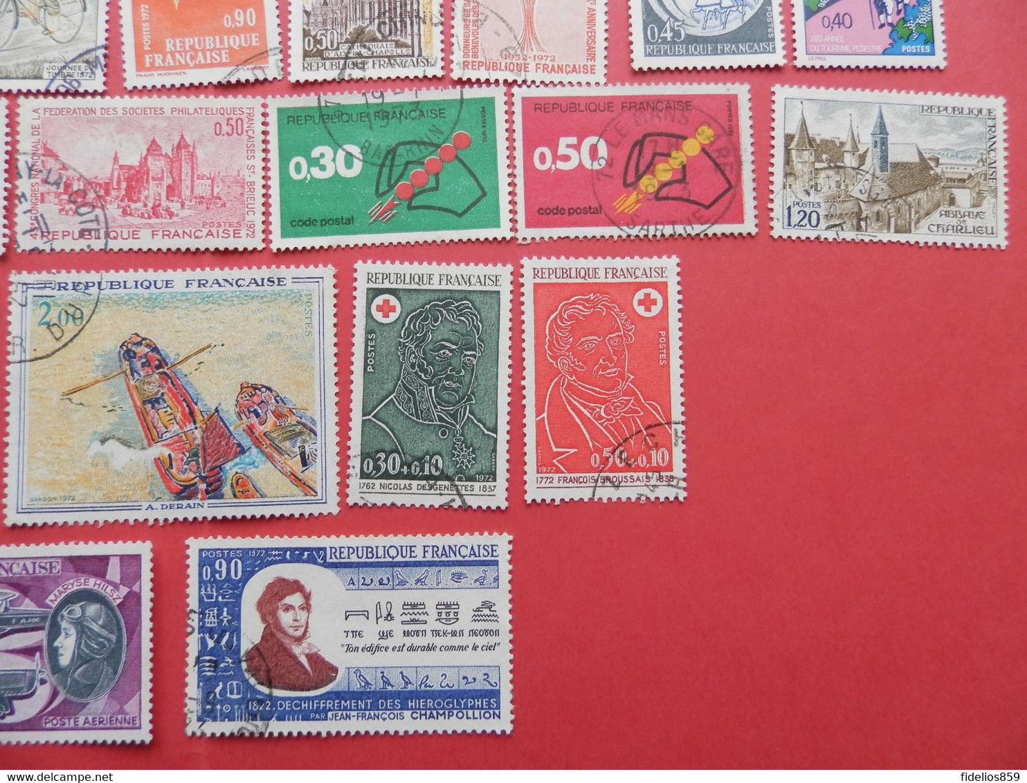 FRANCE OBLITERES LUXE : ANNEE COMPLETE 1972 SOIT 35 TIMBRES POSTE DIFFERENTS + PA 47 - 1970-1979