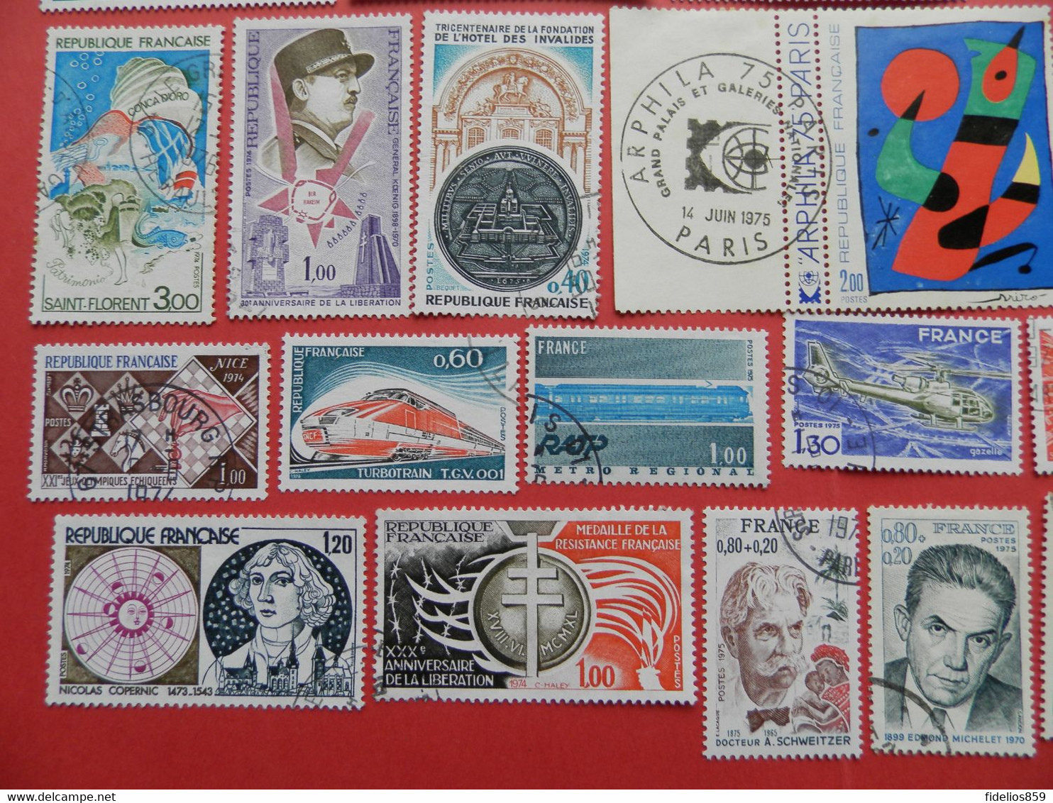 FRANCE OBLITERES LUXE : ANNEE COMPLETE 1974 SOIT 47 TIMBRES POSTE DIFFERENTS - 1970-1979