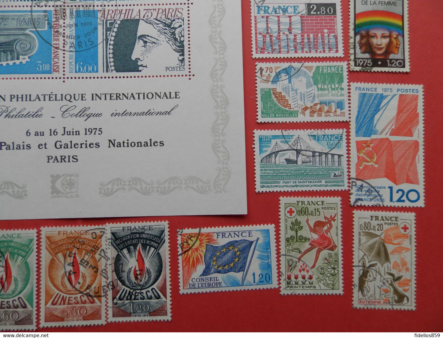 FRANCE OBLITERES LUXE : ANNEE COMPLETE 1975 SOIT 29 TIMBRES POSTE DIFFERENTS + BF 7+ SERVICES 43/48 - 1970-1979