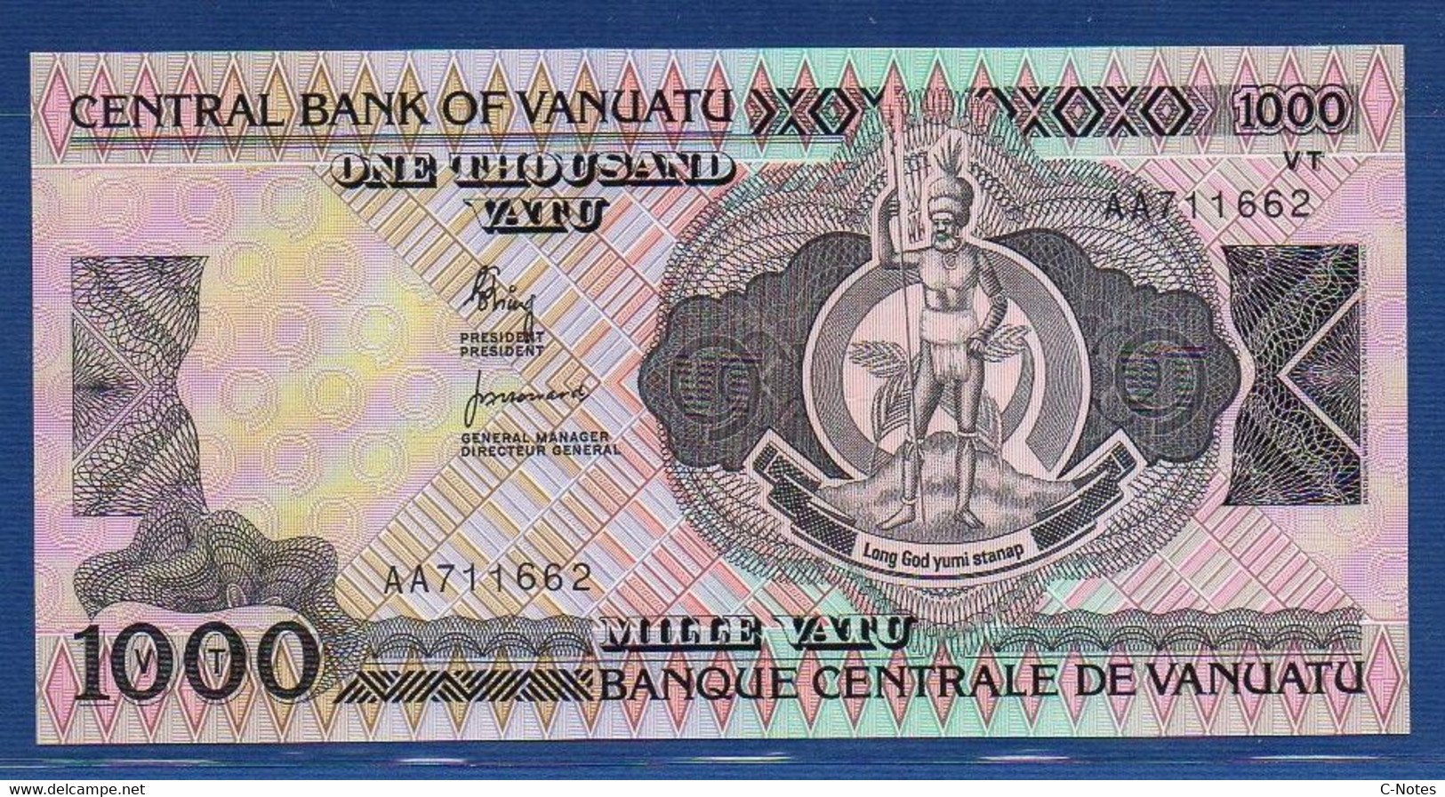 VANUATU - P. 3 – 1000 VATU  ND (1982), UNC, Prefix AA 711662 - Vanuatu