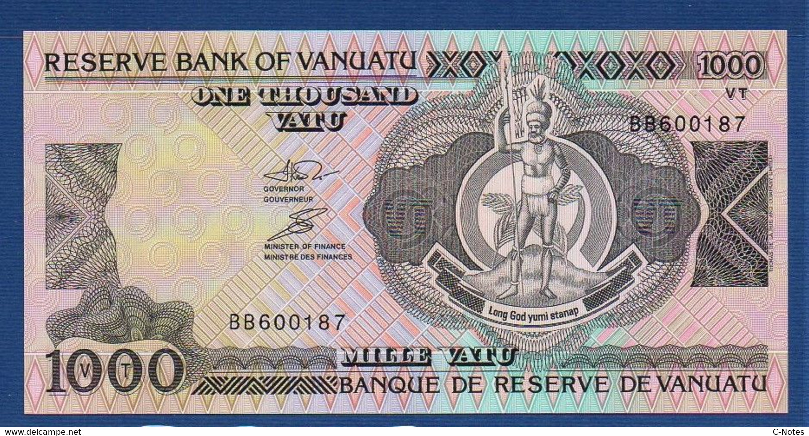 VANUATU - P. 6 – 1000 VATU  ND (1993), UNC, Prefix BB 600187 - Vanuatu