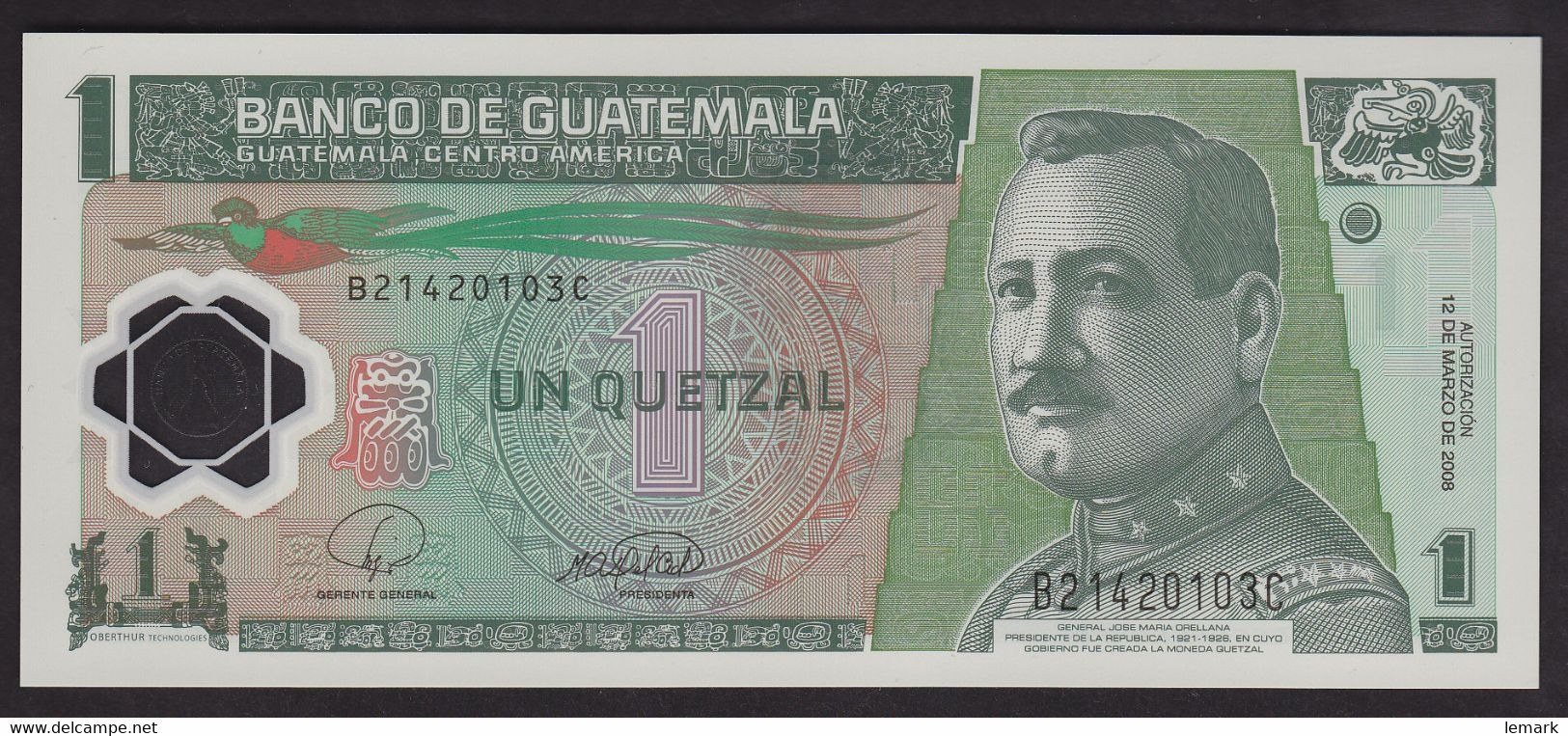 Guatemala 1 Quetzal 2008 P109b UNC - Guatemala