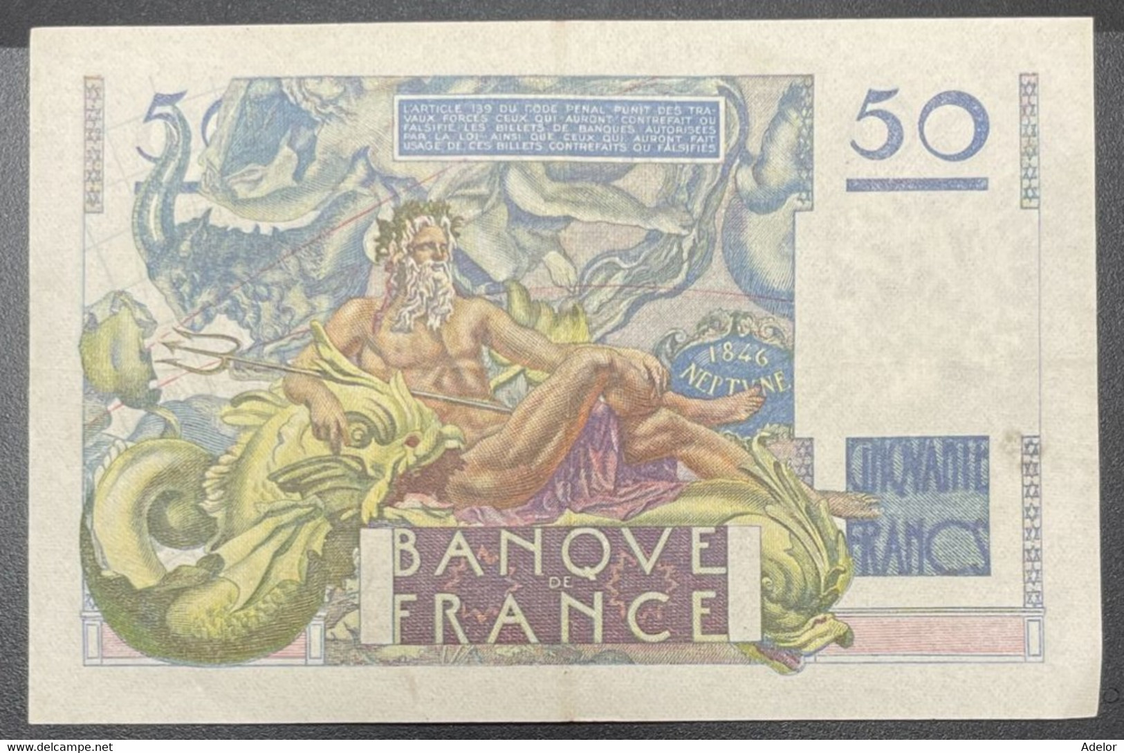 Beau Billet De 50 Francs Le Verrier 12-6-1947. J.61. Etat TTB - 50 F 1946-1951 ''Le Verrier''