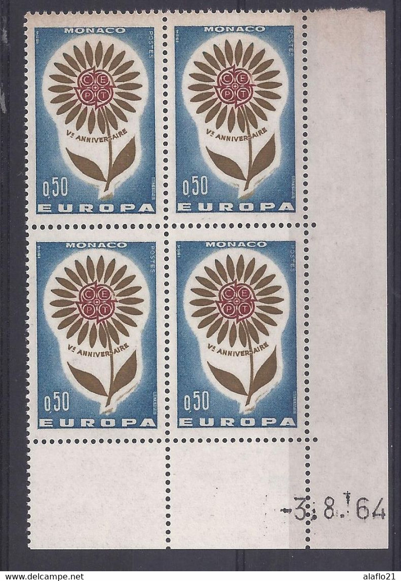 MONACO N° 653 - Bloc De 4 COIN DATE - NEUF SANS CHARNIERE - 3/8/64 - Unused Stamps