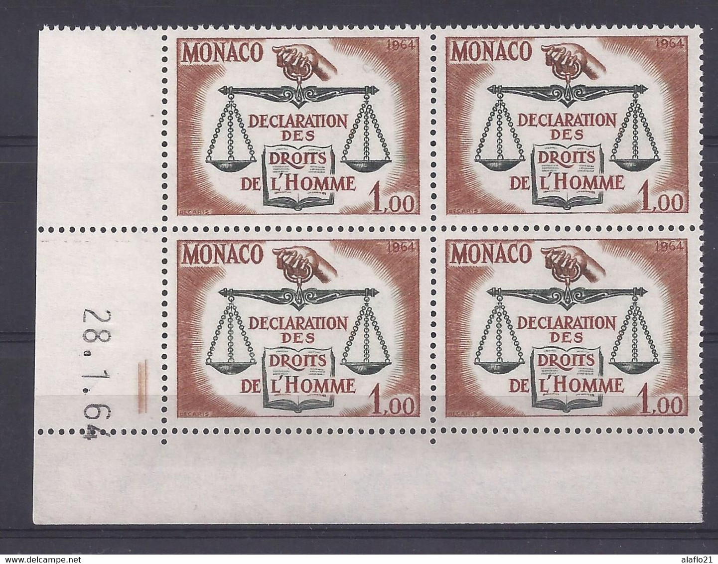 MONACO N° 661 - Bloc De 4 COIN DATE - NEUF SANS CHARNIERE - 28/1/64 - Ungebraucht