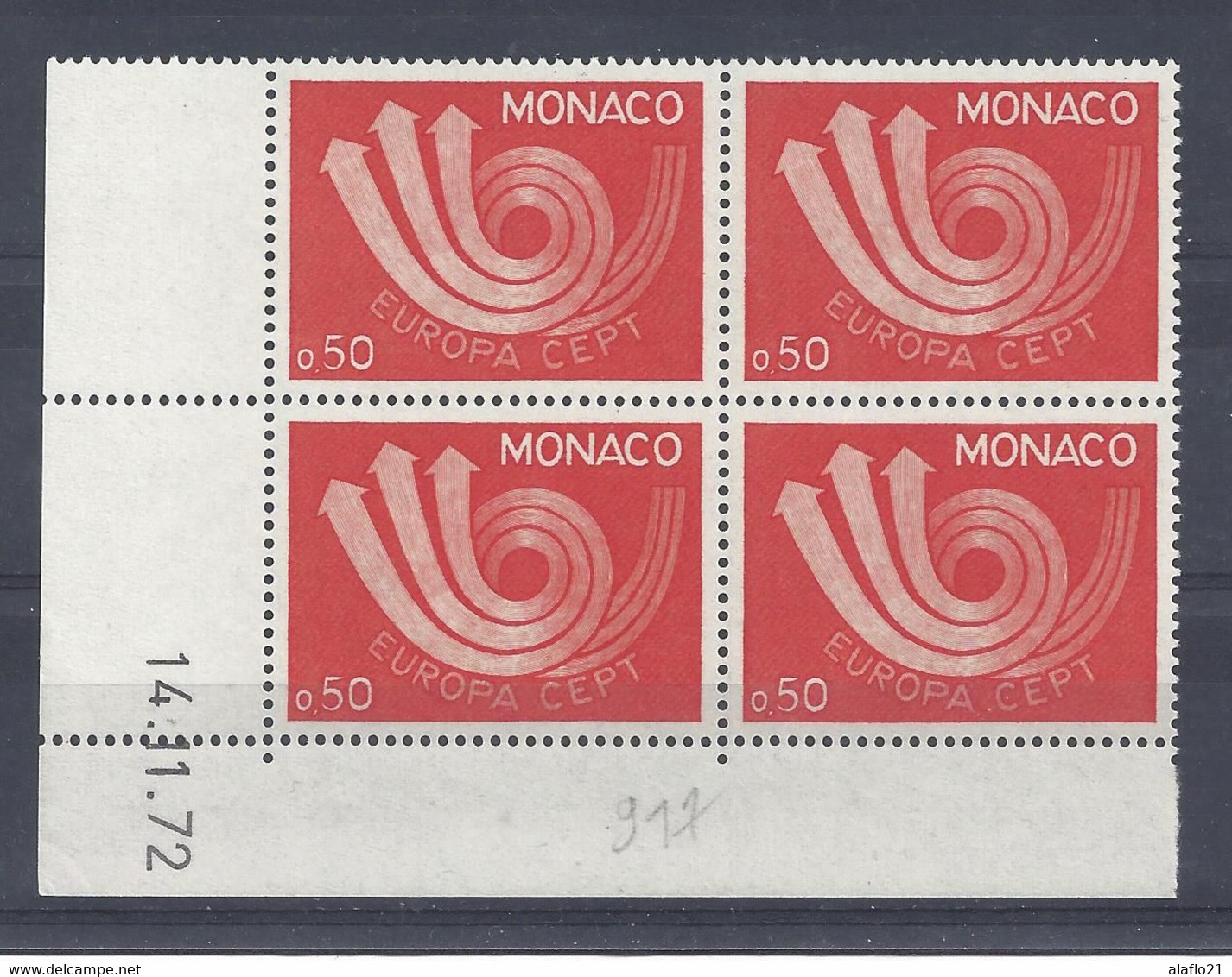 MONACO N° 917 - Bloc De 4 COIN DATE - NEUF SANS CHARNIERE - 14/11/72 - Nuovi