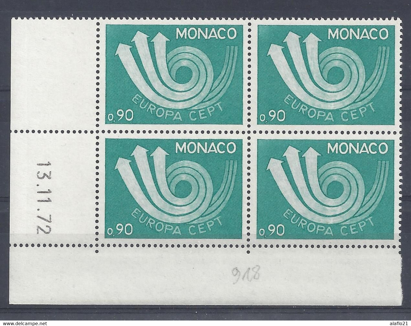 MONACO N° 918 - Bloc De 4 COIN DATE - NEUF SANS CHARNIERE - 13/11/72 - Neufs