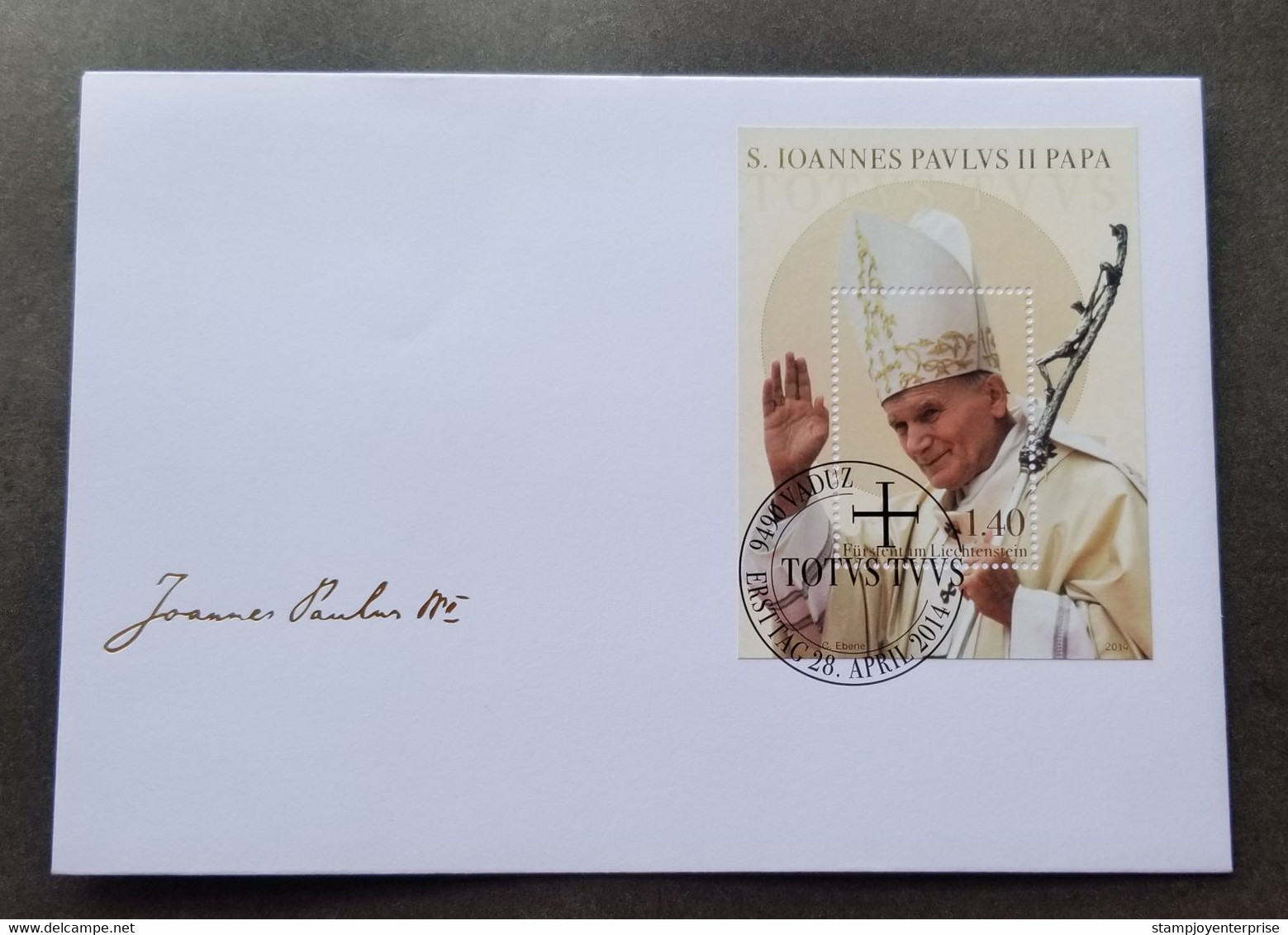Liechtenstein Canonization Of Pope John Paul II 2014 (FDC) - Briefe U. Dokumente
