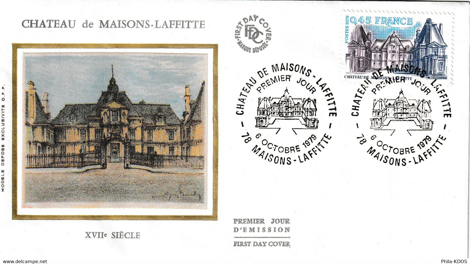 " CHATEAU DE MAISONS-LAFFITTE " Sur Enveloppe 1er Jour Soie De 1979. N° YT 2064 Parfait état FDC - Châteaux