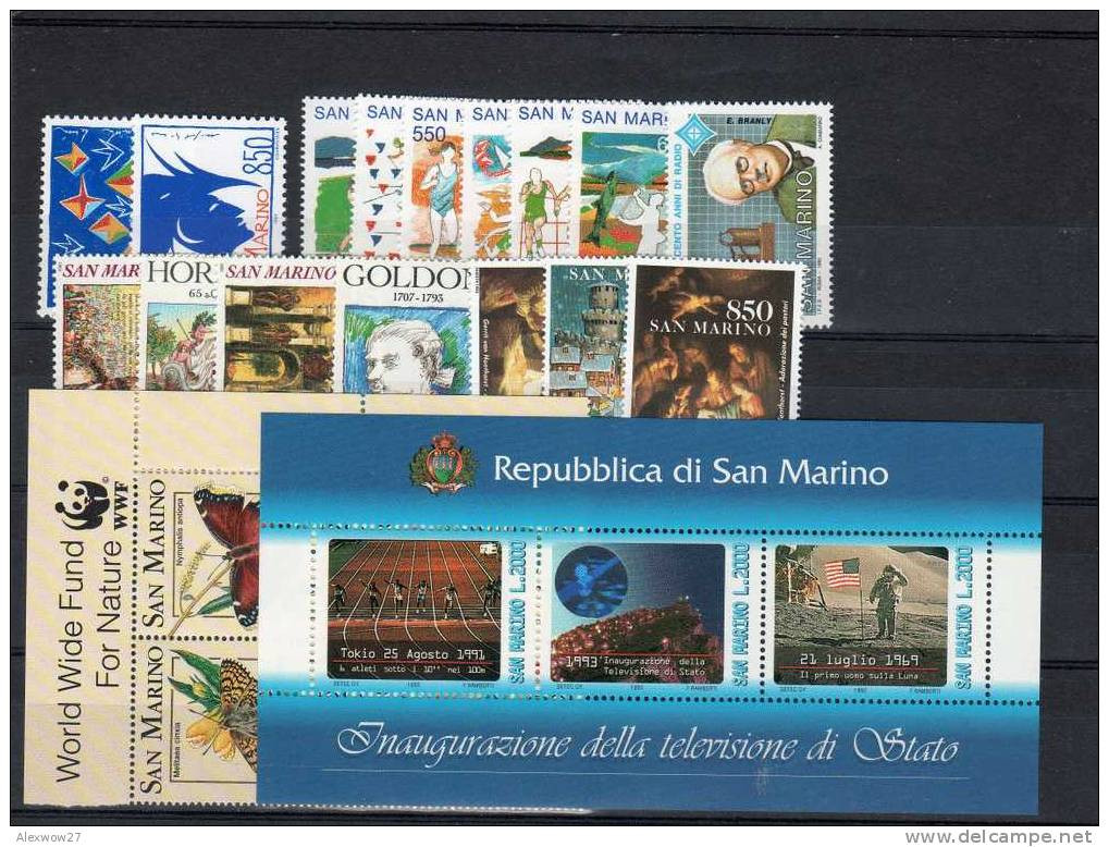 SAN MARINO 1993 ANNATA COMPLETA +  2 BF ---- MNH** - Annate Complete