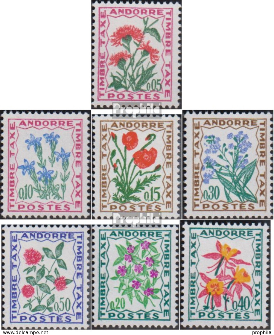 Andorra - Französische Post P46-P50,P51-P52 (kompl.Ausg.) Postfrisch 1964/71 Portomarken - Cuadernillos