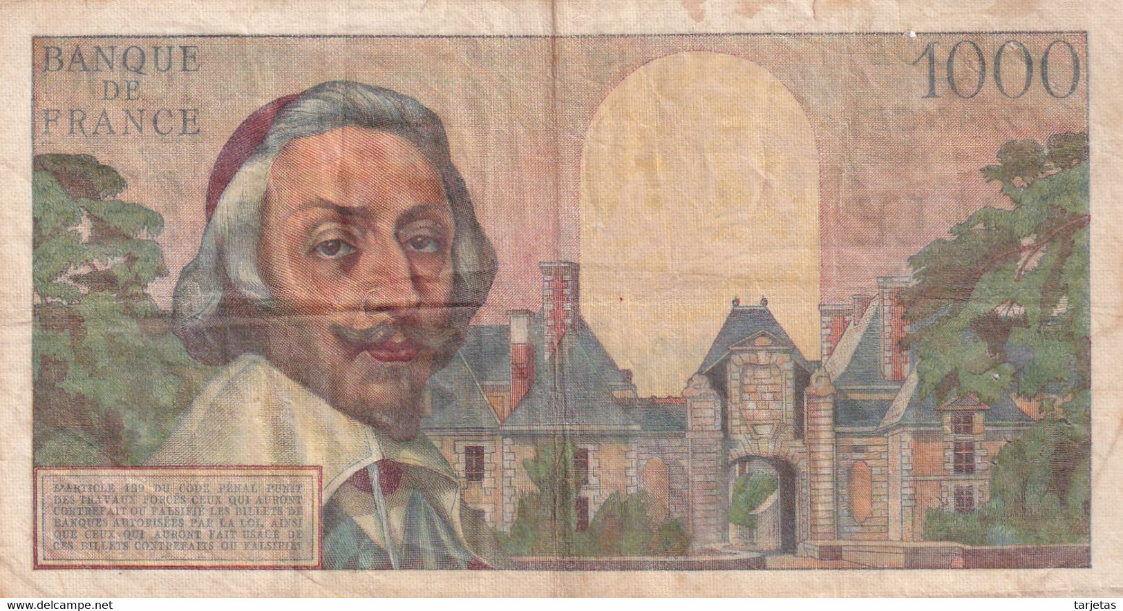 BILLETE DE FRANCIA DE 1000 FRANCS DEL 7-4-1955 RICHELIEU (BANKNOTE) - 1 000 F 1953-1957 ''Richelieu''