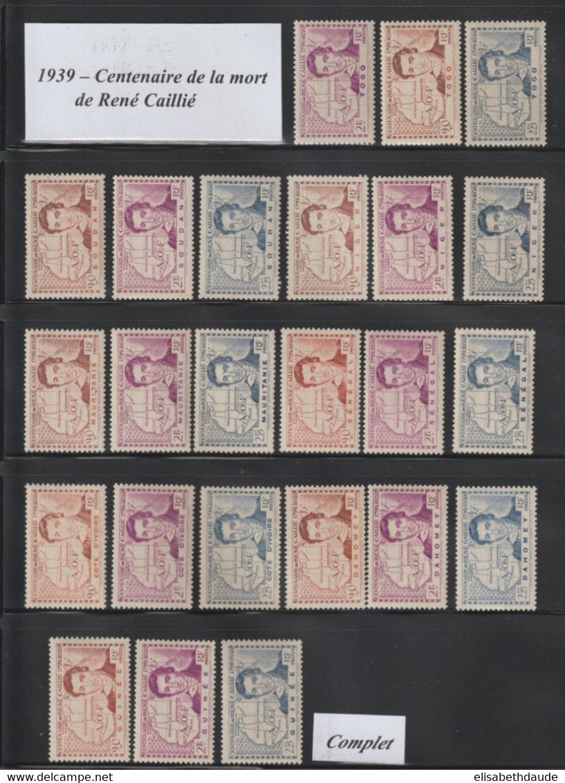 1939 - SERIE COMPLETE CENTENAIRE RENE CAILLIE ! * MLH - COTE YVERT = 33.75 EUR. - - 1939 Centenaire De René Caillé