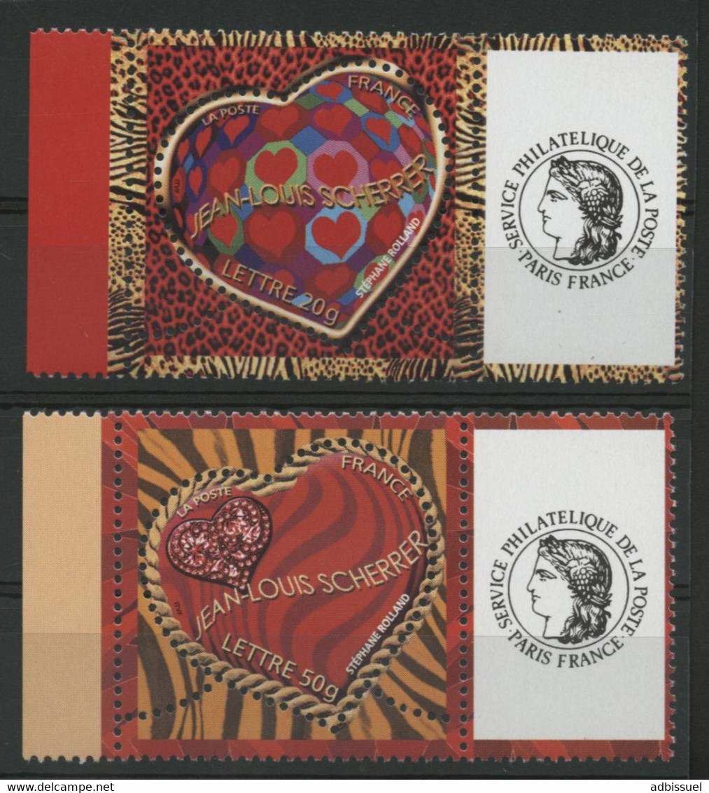 N° 3861A + 3862A Cote 10 € "Coeur J. L. SCHERRER" Vignettes "Cérès" Et "Les Timbres Personnalisés" Neufs ** Qualité TB - Nuovi