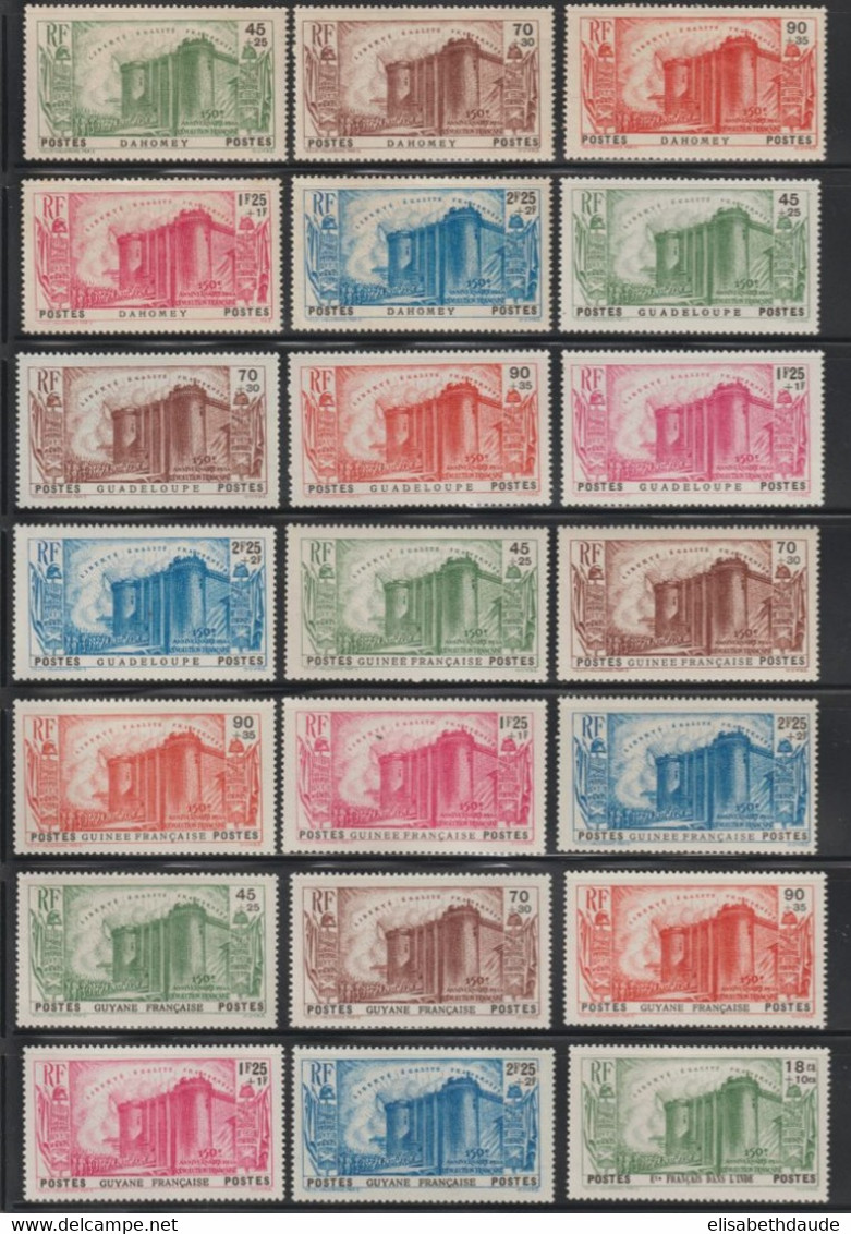 1939 - SERIE COMPLETE (SAUF INDOCHINE KOUANG MARTINIQUE ININI) 150 ANS REVOLUTION ! **/* MNH/MLH - COTE YVERT = 1980 EUR - 1939 150e Anniversaire De La Révolution Française