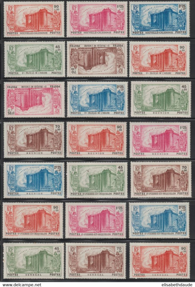 1939 - SERIE COMPLETE (SAUF INDOCHINE KOUANG MARTINIQUE ININI) 150 ANS REVOLUTION ! **/* MNH/MLH - COTE YVERT = 1980 EUR - 1939 150e Anniversaire De La Révolution Française