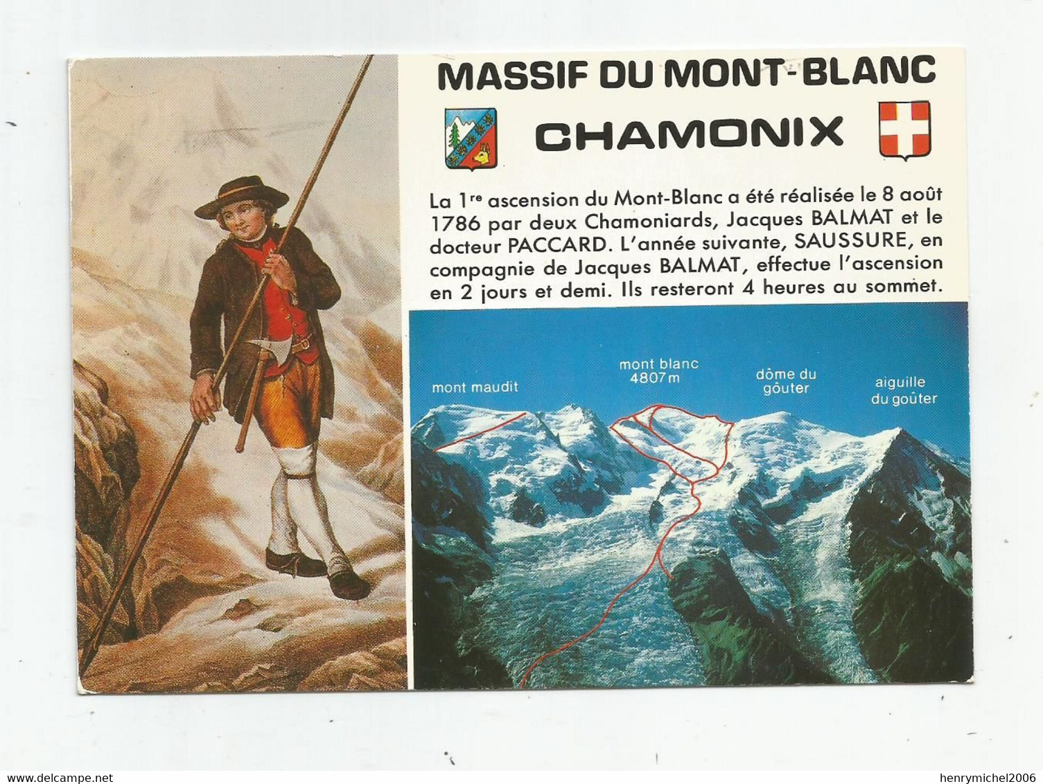 74 Haute Savoie La 1ere Ascension Du Mont Blanc De Chamonix Le 8/08/1786 Alpiniste Guide Alpinisme Ed André Grenoble - Chamonix-Mont-Blanc