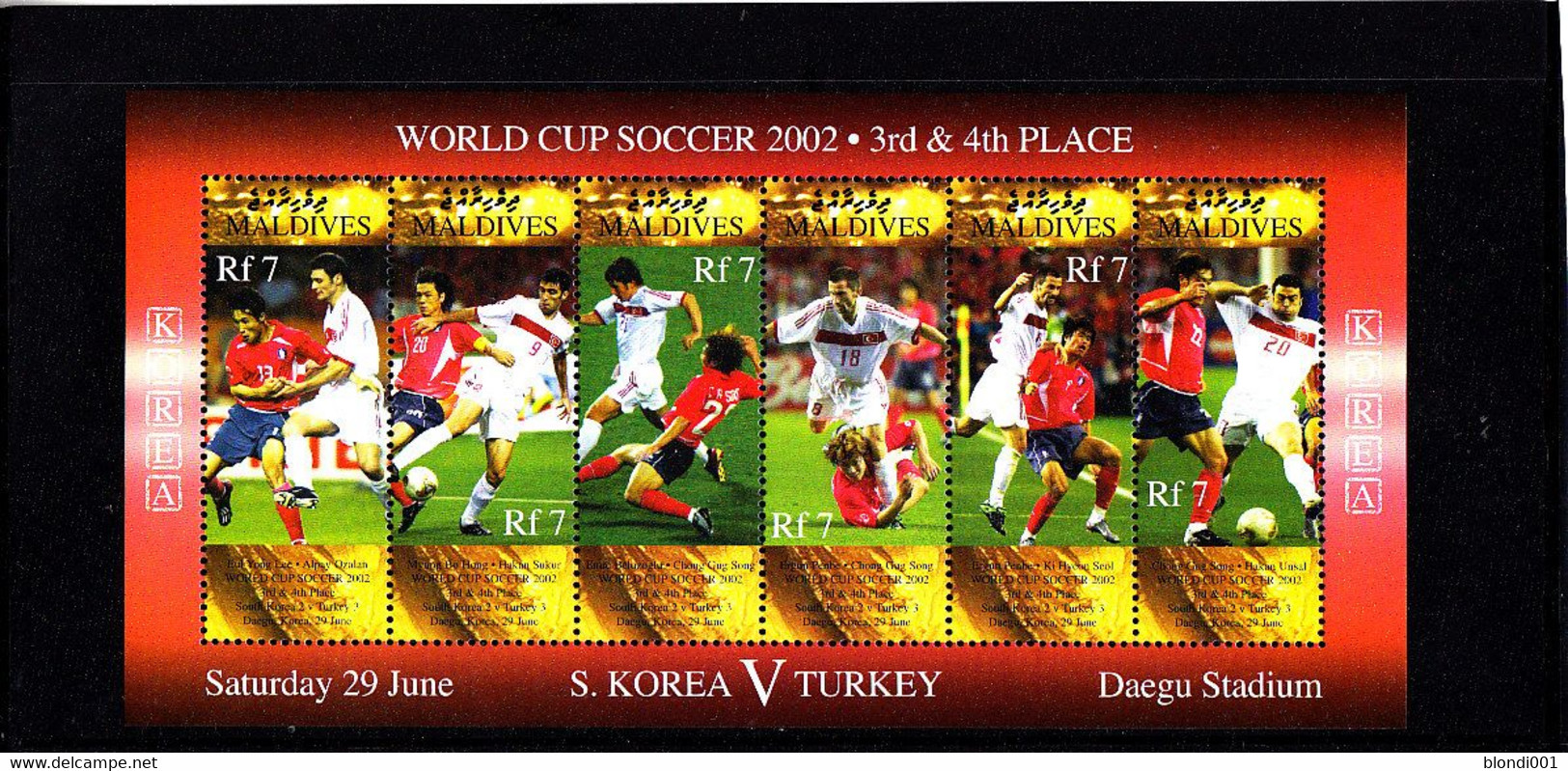 Soccer World Cup 2002 - MALDIVES - Sheet MNH - 2002 – Corea Del Sur / Japón