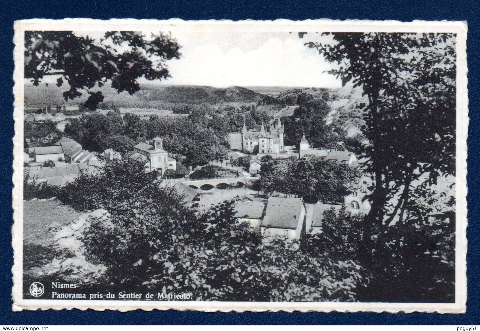 Nismes ( Viroinval).Panorama Pris Du Sentier De Matricolo Avec L'église St. Lambert Et Le Château Licot. 1946 - Viroinval