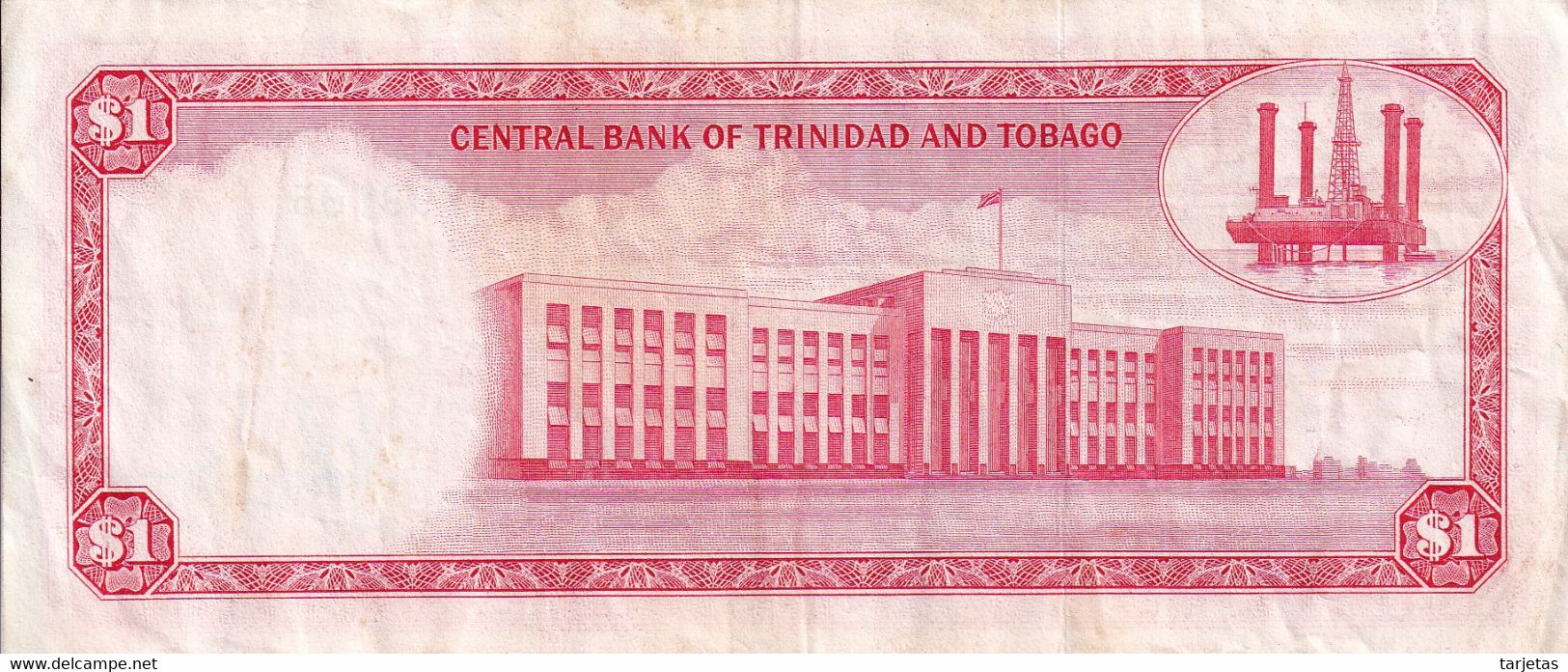BILLETE DE TRINIDAD Y TOBAGO DE 1 DOLLAR DEL AÑO 1964 (BANKNOTE) BIRD-PAJARO - Trinité & Tobago