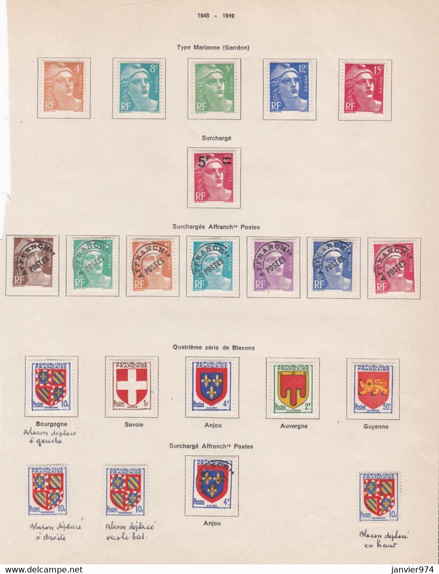 22 Timbres Neufs 1948 1949, Sur Charnières - Neufs