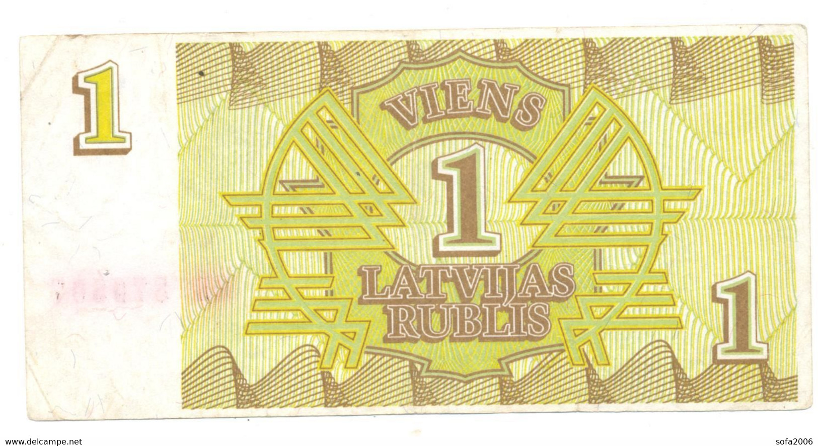 *Latvia 1 Rublis 1992 - Letland