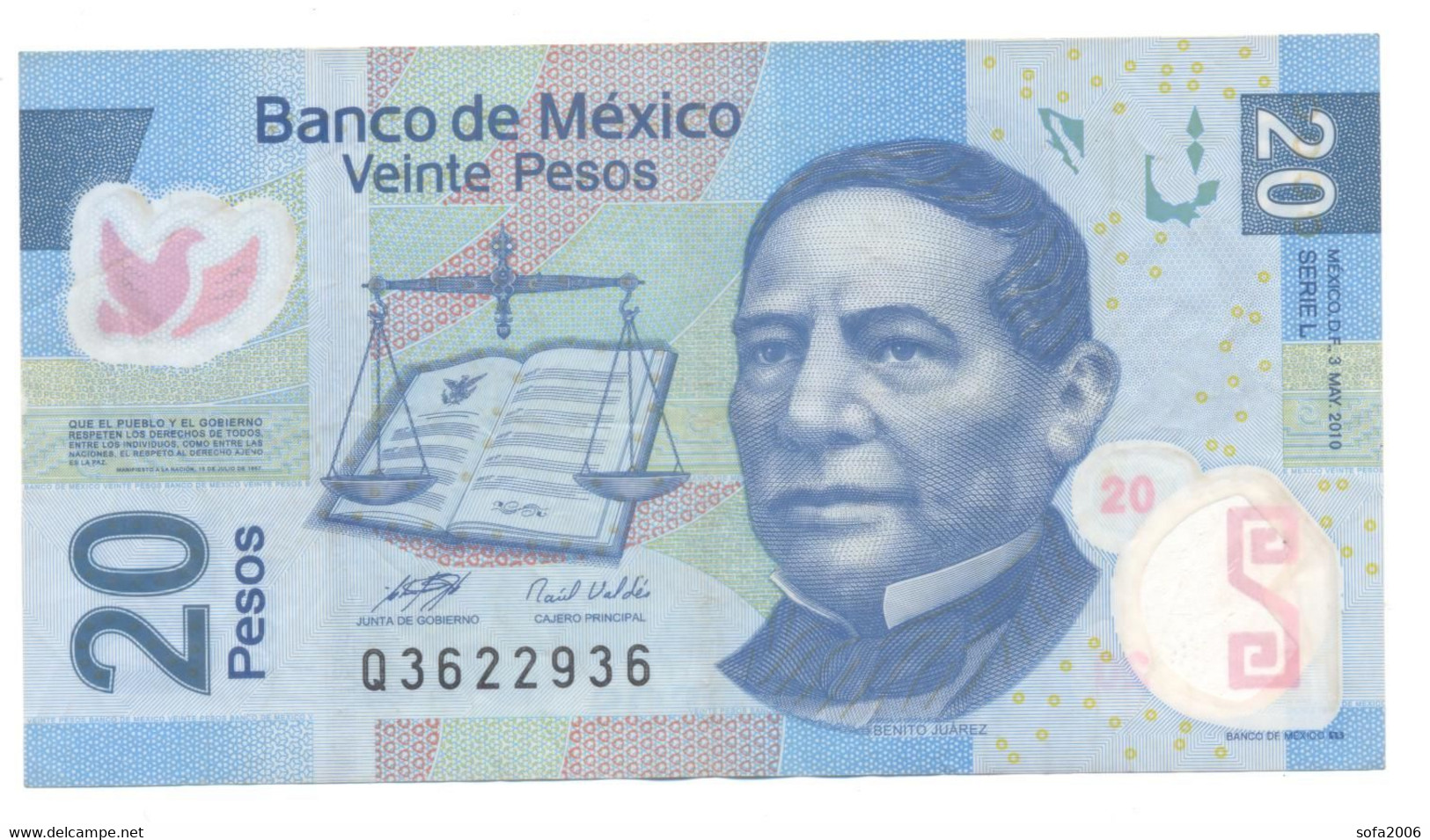 MEXICO  20 PESOS 2010 - Mexico