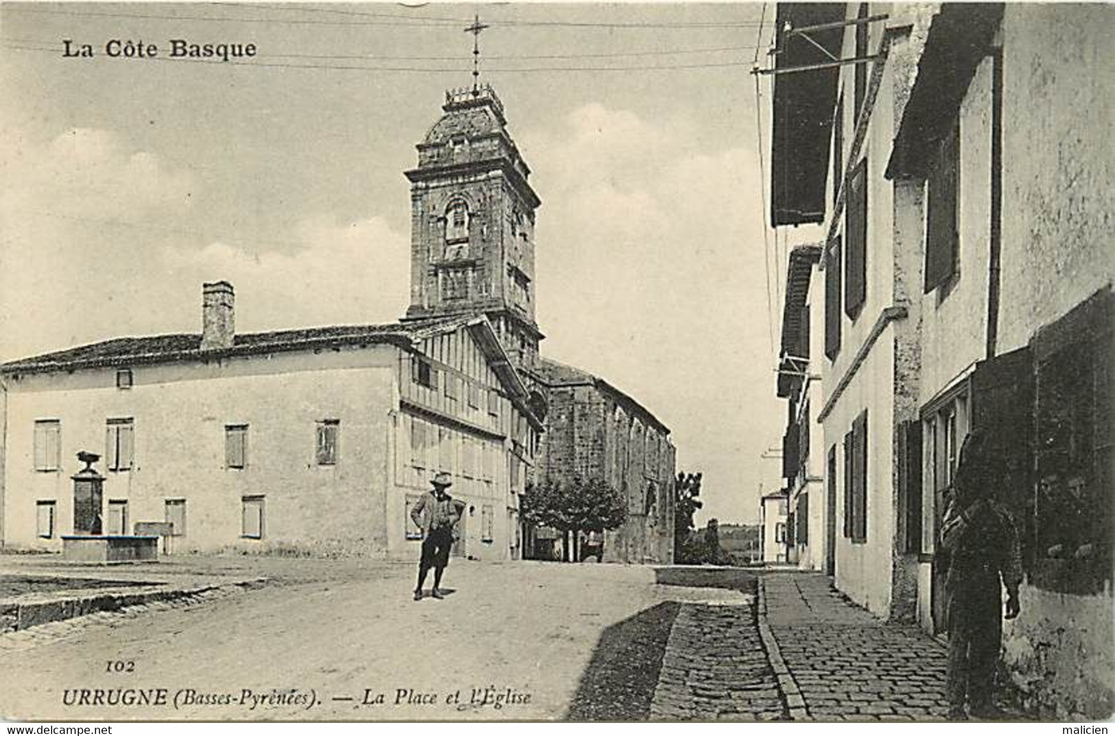 - Dpts Div.-ref-BH413- Pyrénées Atlantiques - Urrugne - Place Et Eglise - - Urrugne