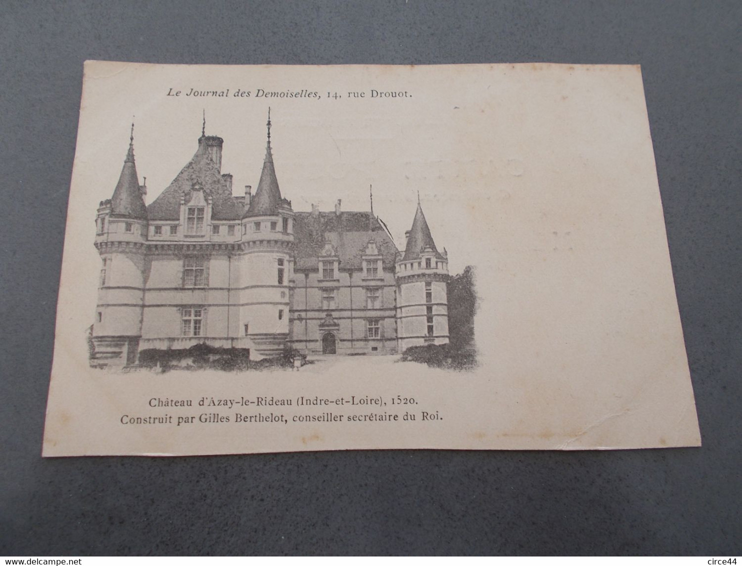 FRANCE.CARTE POSTALE.PRECURSEUR.CHATEAU D'AZAY LE RIDEAU. - Châteaux