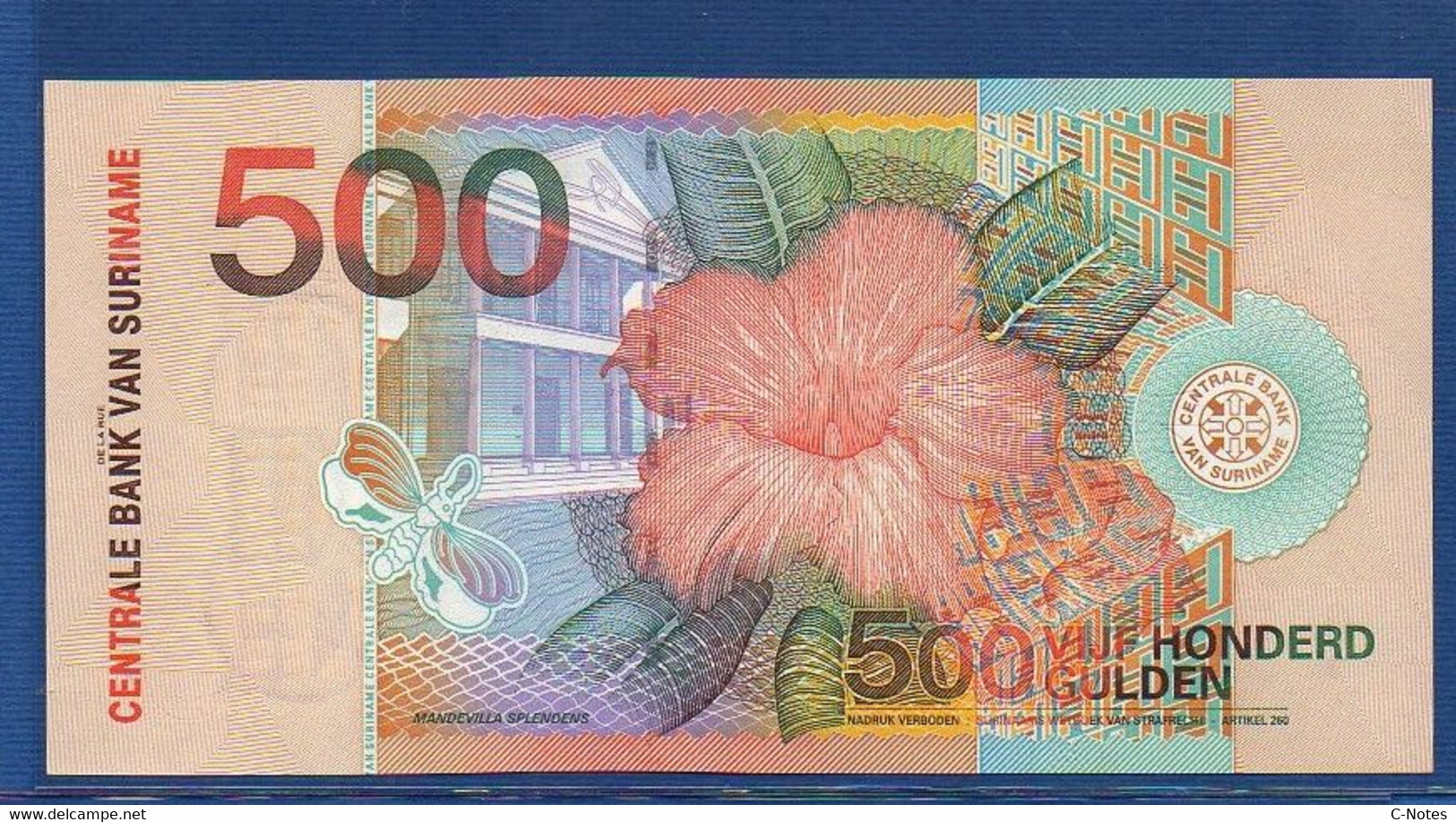 SURINAME - P.150 – 500 Gulden 2000 UNC, Serie AJ917207 - Surinam