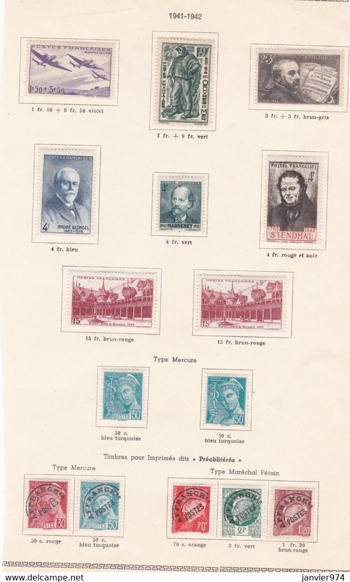 15 Timbres Neufs,1941 - 1942 , Sur Charnières - Nuovi