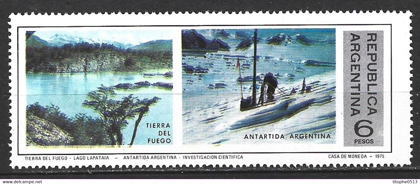 ARGENTINE. N°1037 De 1975. Recherche Scientifique En Antarctique. - Forschungsprogramme
