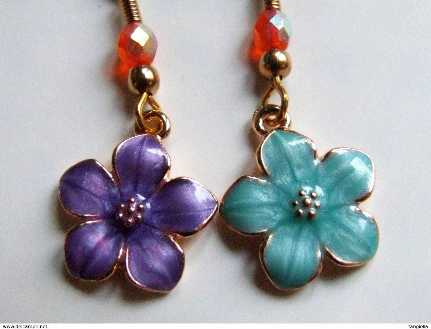 Boucles D'oreilles Enfant, Fleurs De Cerisier, Fleurs émaillées, Bijoux Fait-main, Cadeau Original Jeune Fille, Boucles - Aretes