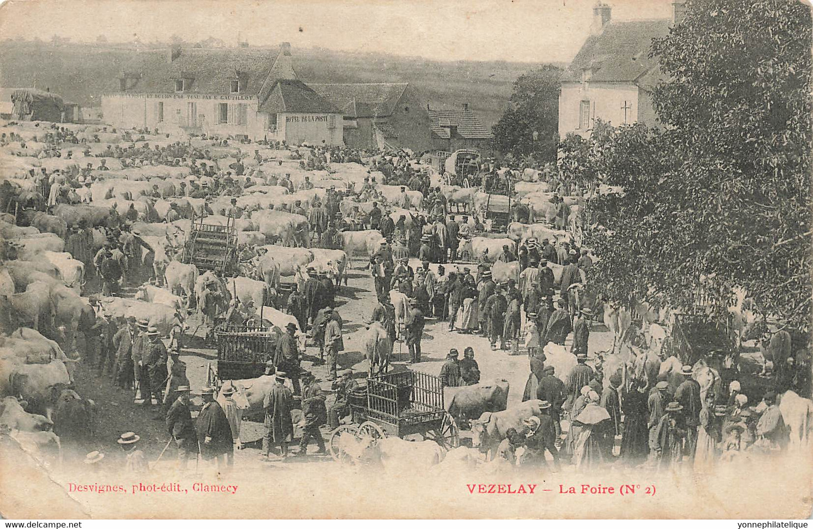 89 - YONNE - VEZELAY - Thème Marchés - La Foire - Bestiaux - Défaut Pliure Coin Inférieur Gauche - 11384 - Marchés