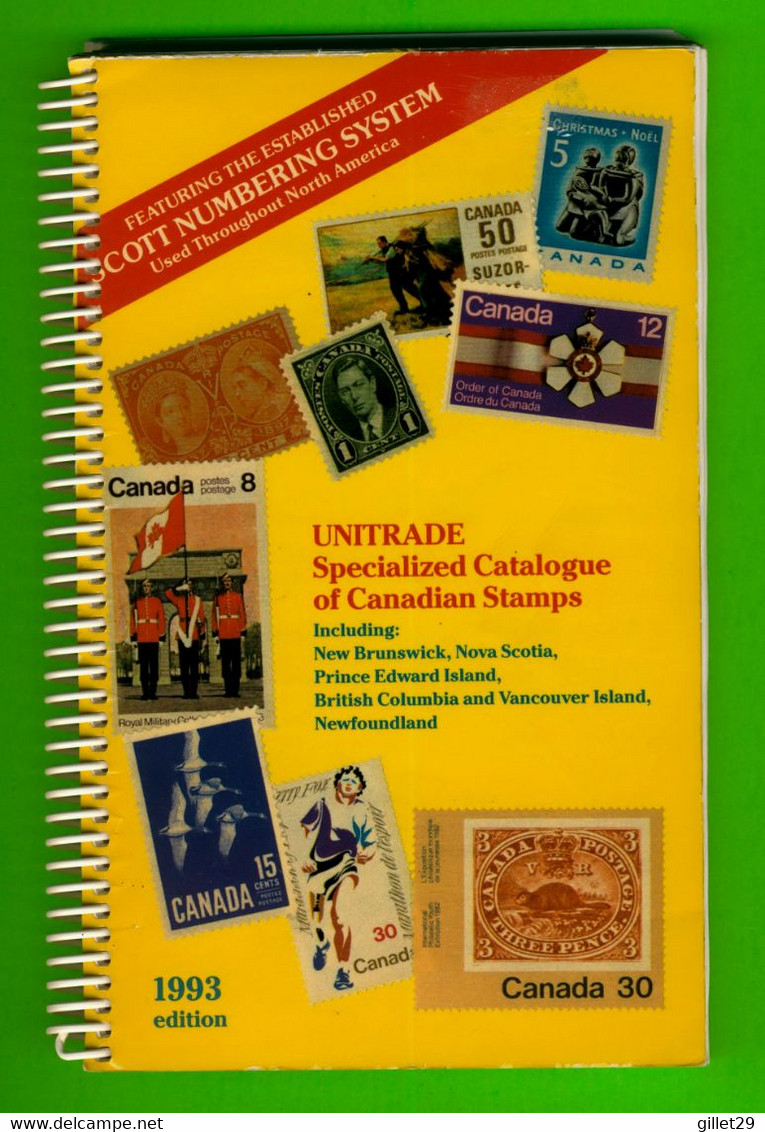 BOOK - UNITRADE SPECIALIZED CATALOGUE OF CANADIAN STAMPS 1993 EDITION - 404 PAGES - - Livres Sur Les Collections