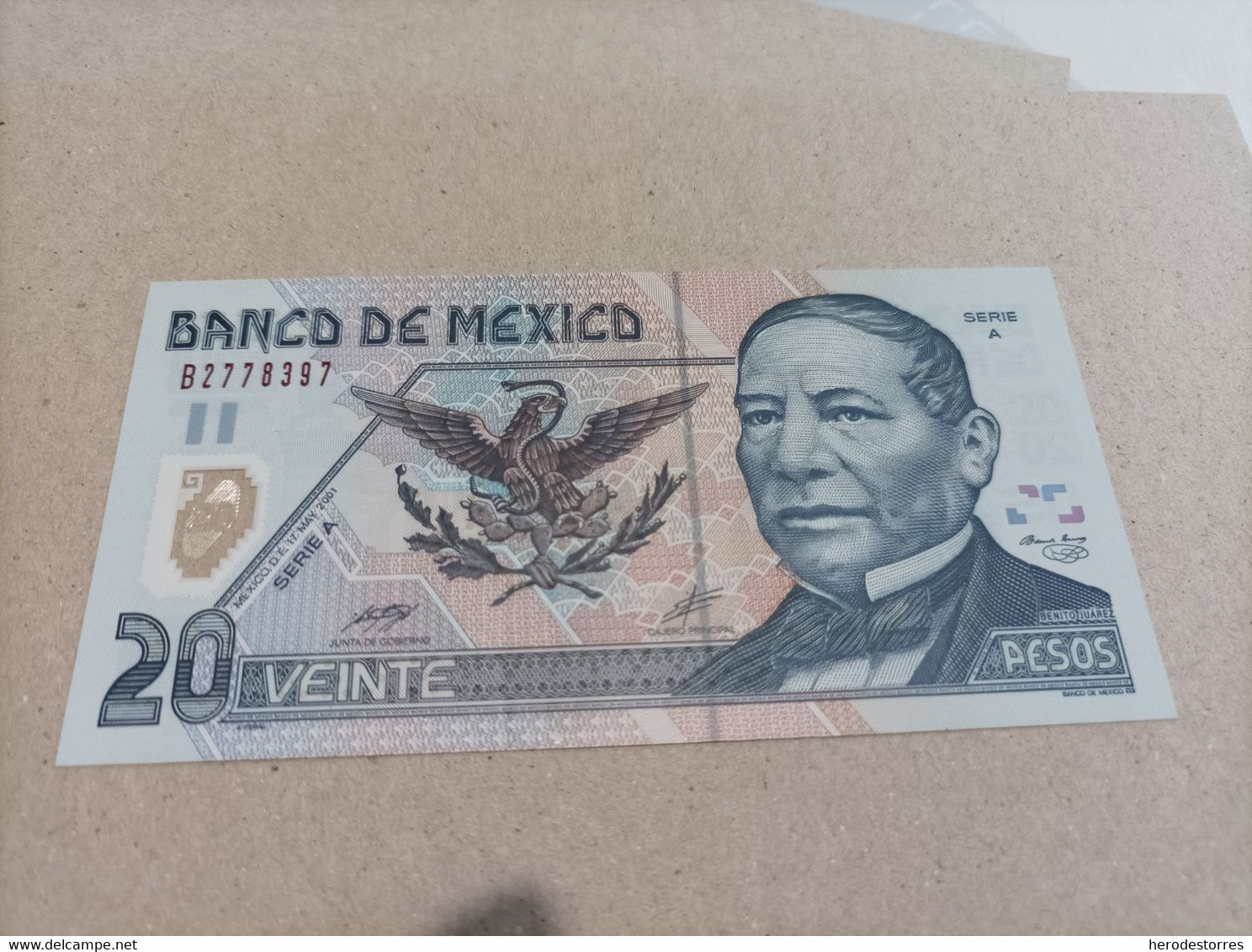 Billete De México De 20 Pesos, Año 2001, Serie A - Mexique