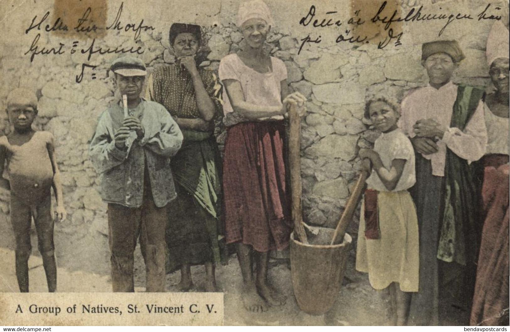 Cape Verde, SÃO VICENTE, Group Of Natives (1908) Postcard - Cap Vert