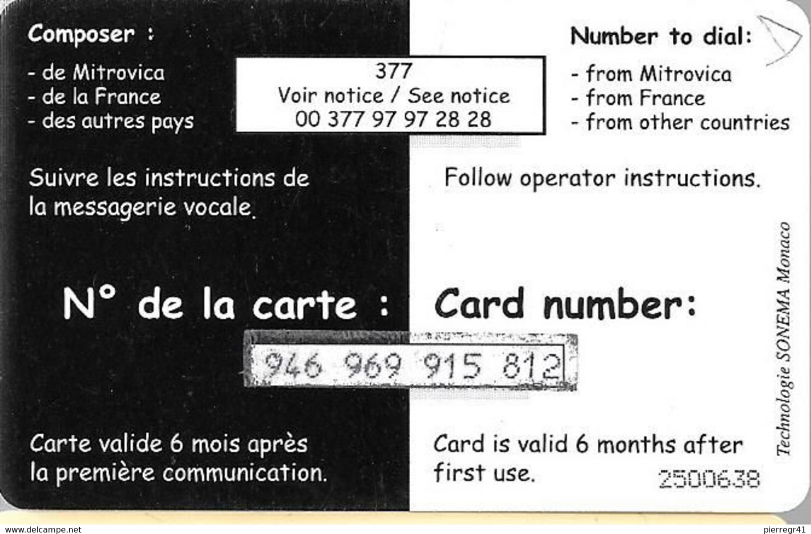 CARTE-PREPAYEE-MILITAIRE- ECOPHONING-DIVISION TRIDANT-BEIGE-10000Ex-TBE -  Kaarten Voor Militair Gebruik