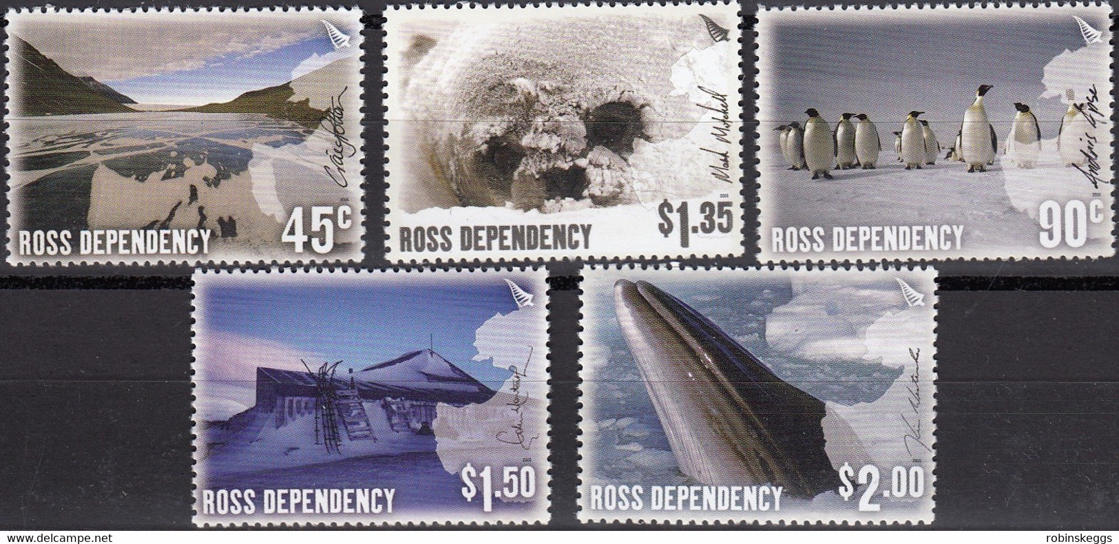 ROSS DEP. 2005 Through The Lens, Set Of 5 MNH - Fauna Antartica