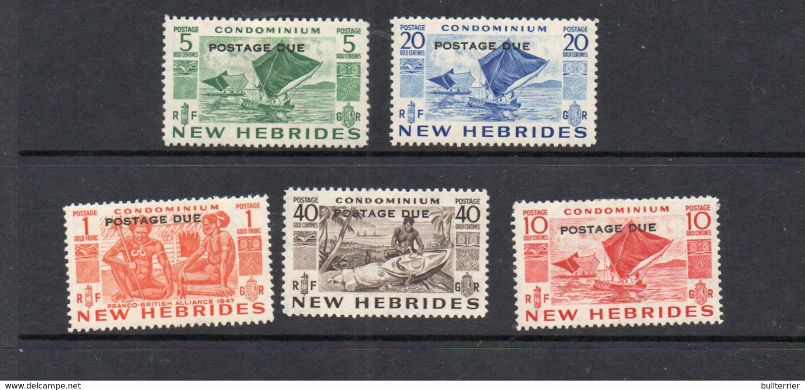 NEW HEBRIDES / BRITISH - 1953- POSTAGE DUES SET OF 5 MINT HINGED -VERY FINE, SGCAT£35 - Nuevos