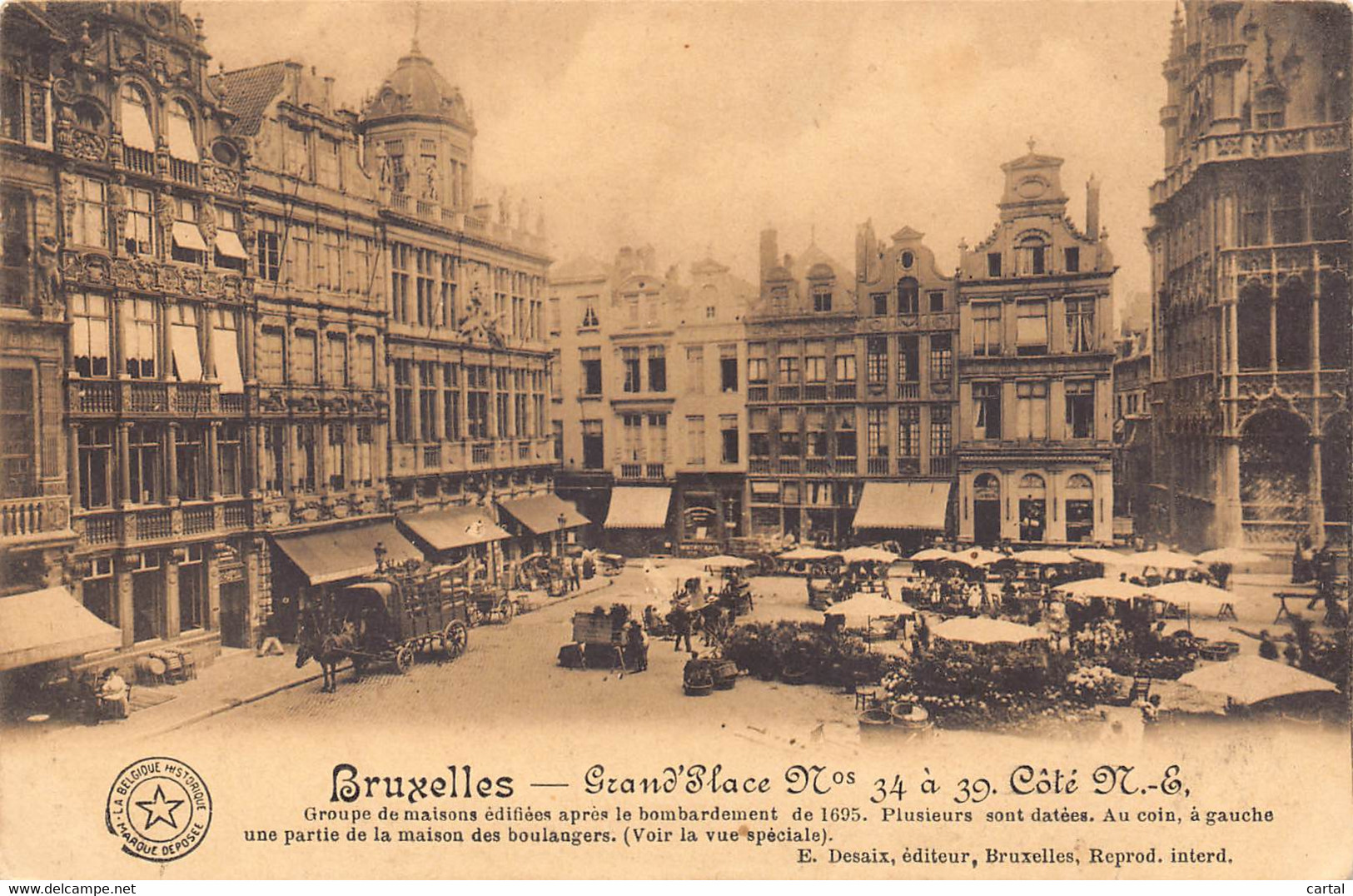 BRUXELLES - Grand'Place Nos 34 à 39 - Côté N.-E. - Places, Squares