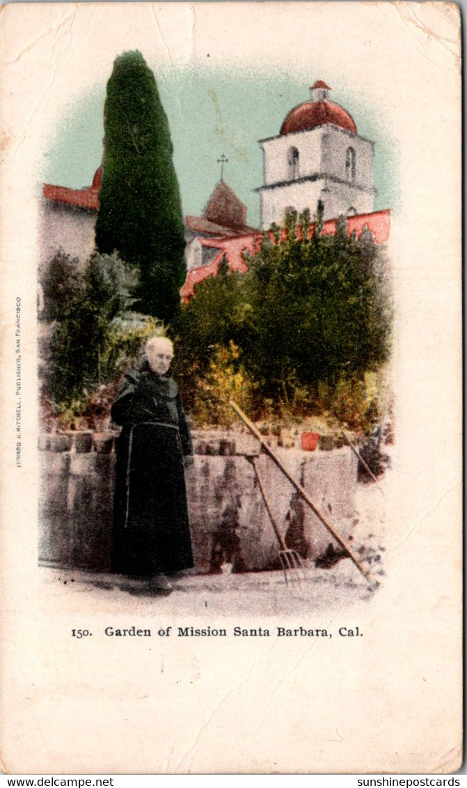 California Mission Santa Barbara The Garden Private Mailing Card - Santa Barbara