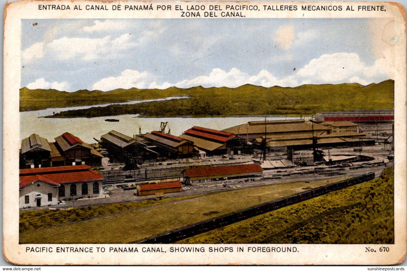 Panama Pacific Entrance To Panama Canal Showing Shops In Foreground - Panama