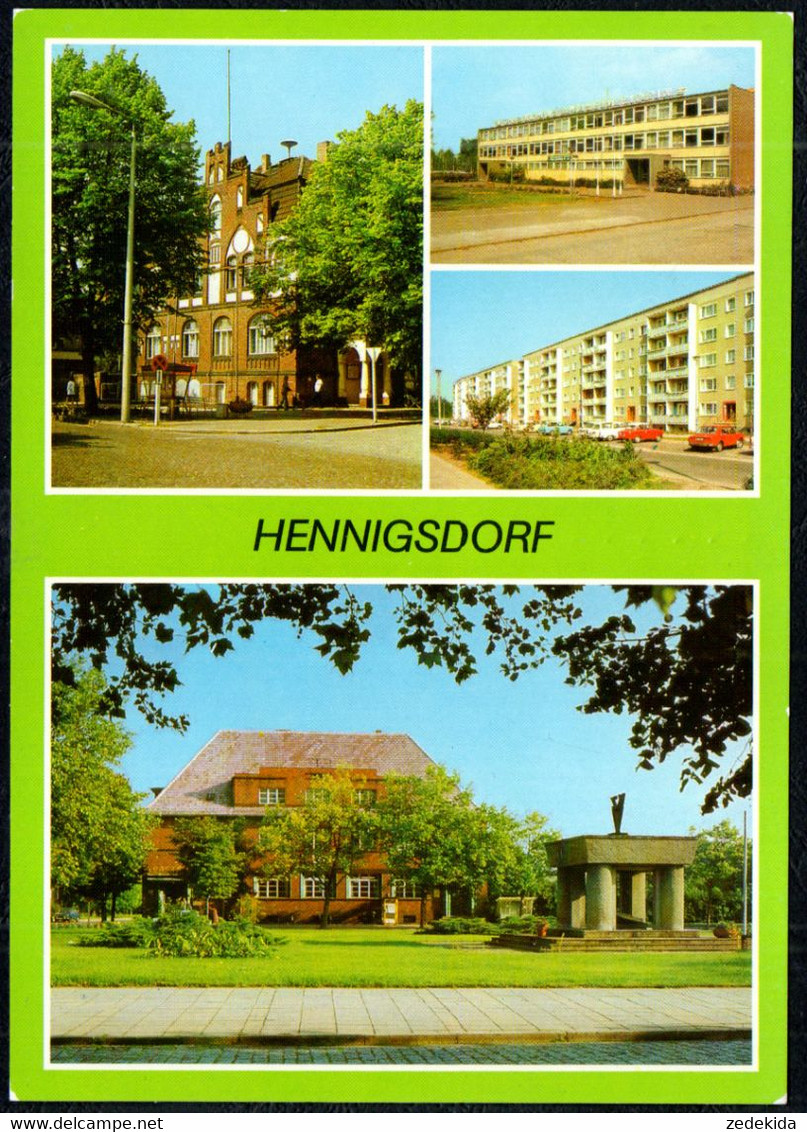 G1725 - TOP Hennigsdorf - Neubauten Großplatte Post Rathaus Betriebsschule Wilhelm Florin - Bild Und Heimat Reichenbach - Henningsdorf