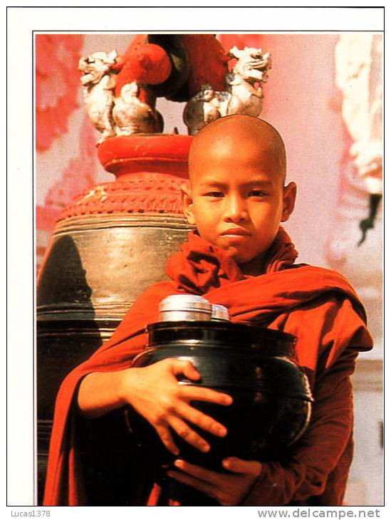 RANGOON / A YOUNG MONK AT THE SHWEDAGON PAGODA - Myanmar (Burma)