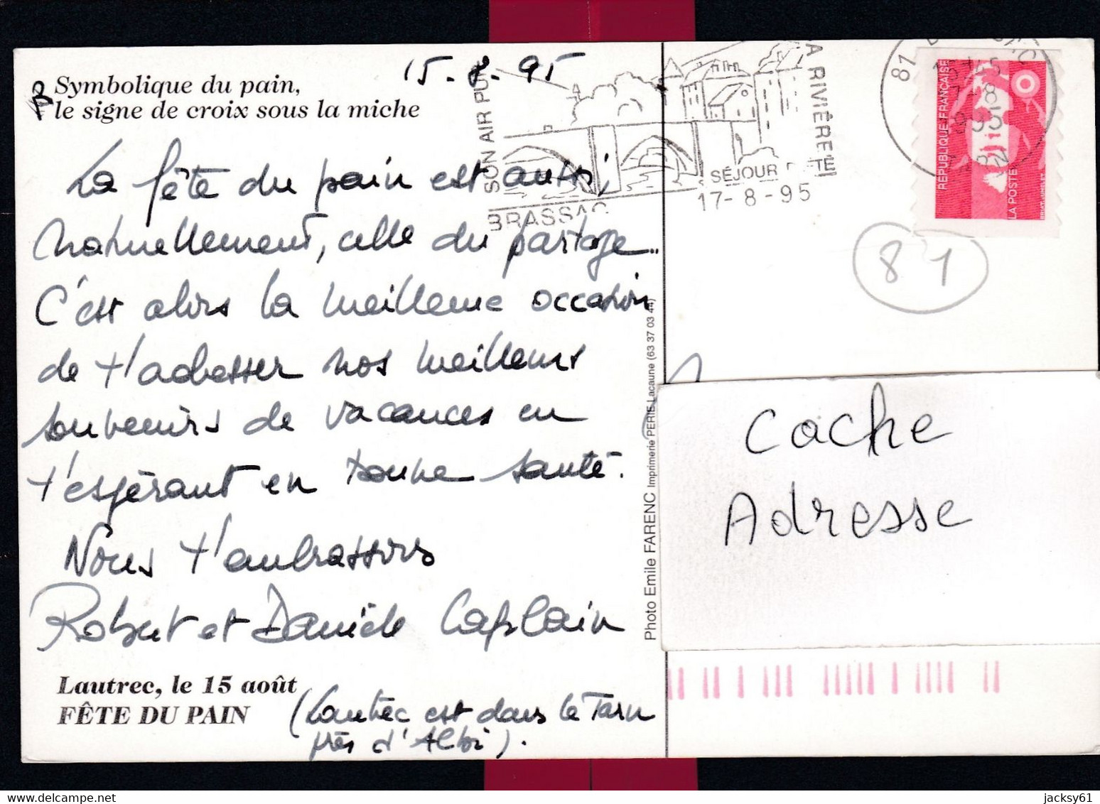 81 - Lautrec - Le 15 Août Fête Du Pain - Symbolique Du Pain, Le Signe De Croix Sous La Miche - Lautrec