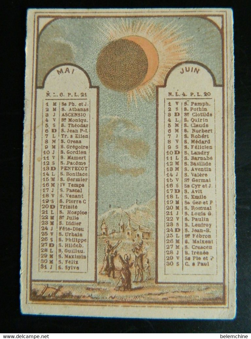 MI CALENDRIER SE LIMITANT AUX MOIS DE AVIL MAI ET JUIN     ANNEE NON MENTIONNEE       ( 8,2  X 5,5 Cms ) - Formato Piccolo : ...-1900