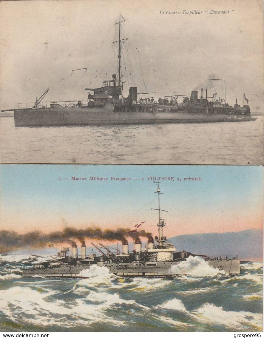 CUIRASSE VOLTAIRE + CONTRE TORPILLEUR DURANDALL 1929 1920 - Warships