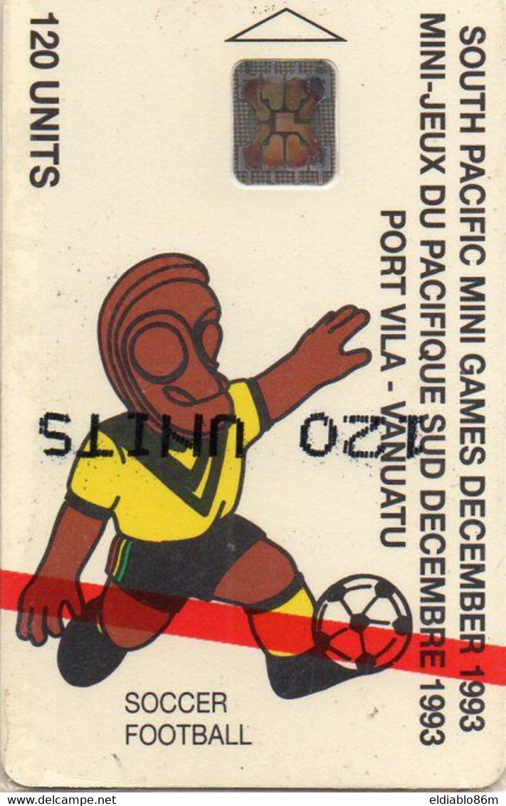 VANUATU - CHIP CARD - SOUTH PACIFIC MINI GAMES 1993 - FOOTBALL - IN BLISTER (MAYBE MINT) - Vanuatu
